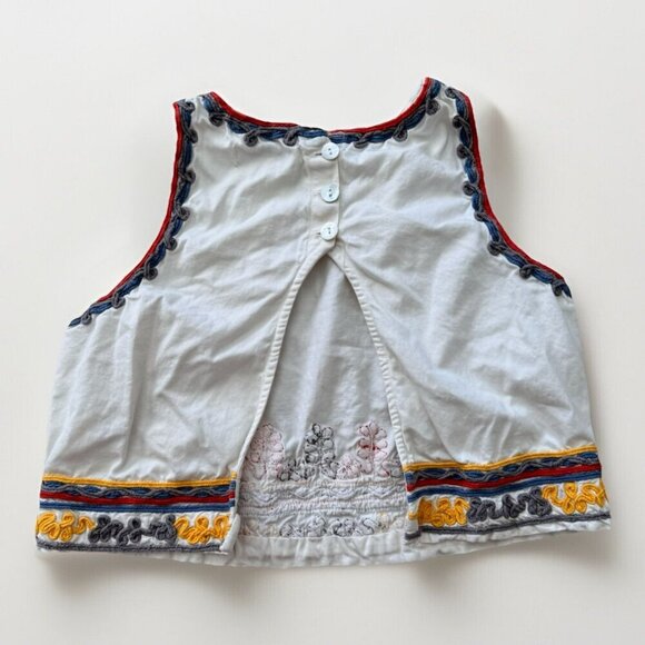 Glamorous Embroidered Crop Top Size Small Split Open Back Festival - Picture 7 of 8